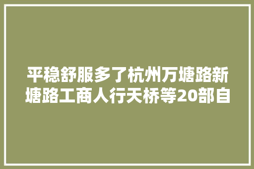 平稳舒服多了杭州万塘路新塘路工商人行天桥等20部自动扶梯换新