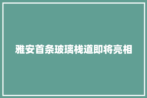 雅安首条玻璃栈道即将亮相 汽车知识