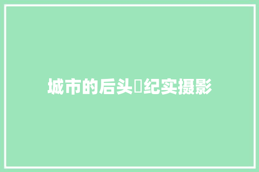 城市的后头⎪纪实摄影