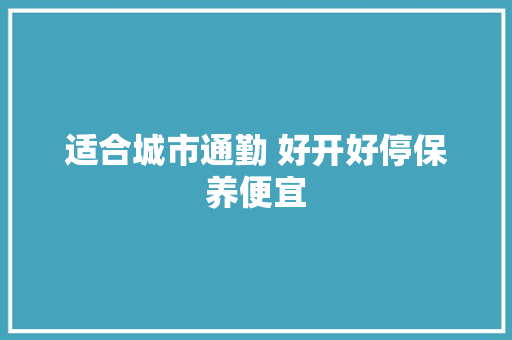 适合城市通勤 好开好停保养便宜