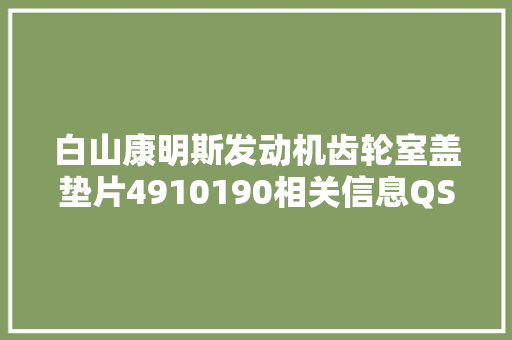 白山康明斯发动机齿轮室盖垫片4910190相关信息QSK19 柴油机 汽车知识