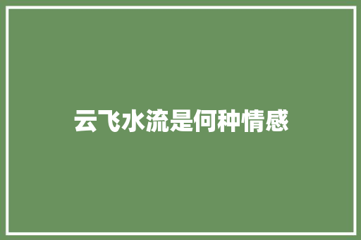 云飞水流是何种情感