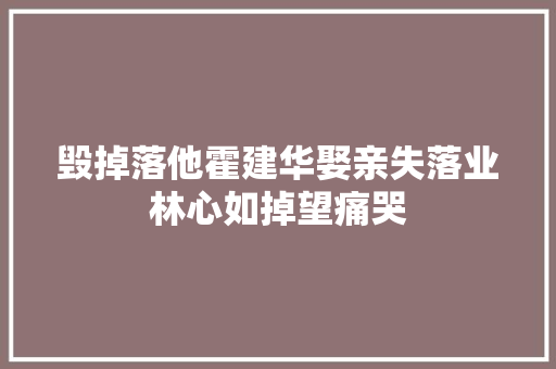 毁掉落他霍建华娶亲失落业林心如掉望痛哭