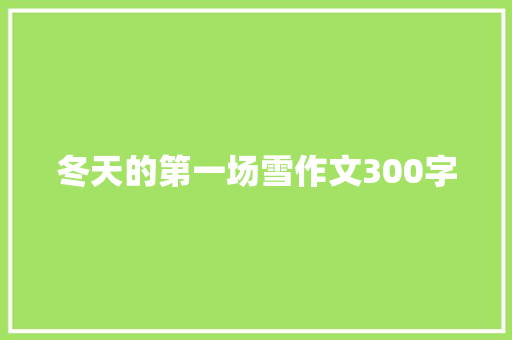 冬天的第一场雪作文300字