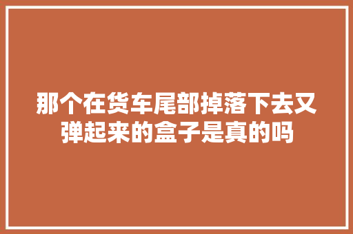 那个在货车尾部掉落下去又弹起来的盒子是真的吗