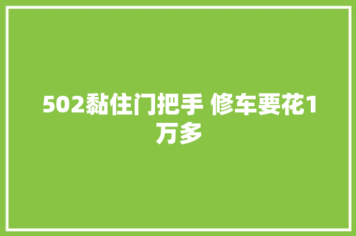 502黏住门把手 修车要花1万多