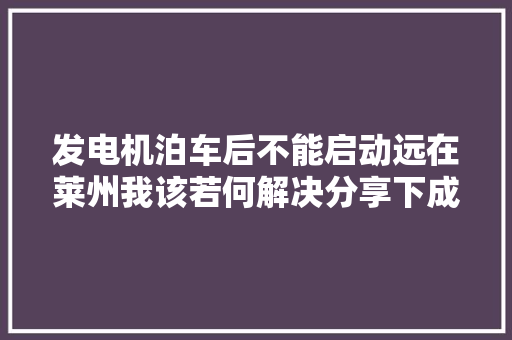 发电机泊车后不能启动远在莱州我该若何解决分享下成就感