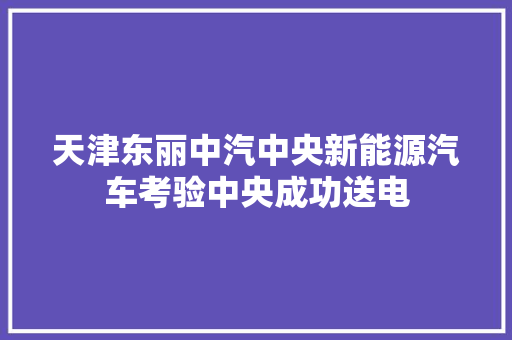 天津东丽中汽中央新能源汽车考验中央成功送电