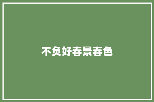 不负好春景春色