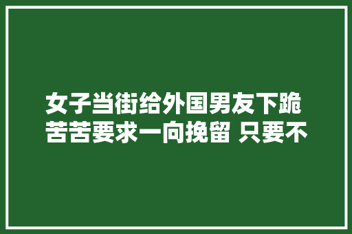 女子当街给外国男友下跪 苦苦要求一向挽留 只要不分离干啥