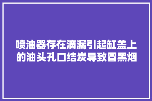 喷油器存在滴漏引起缸盖上的油头孔口结炭导致冒黑烟的故障案例 汽车知识