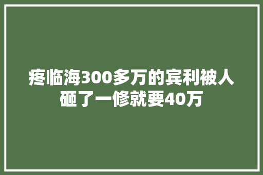 疼临海300多万的宾利被人砸了一修就要40万