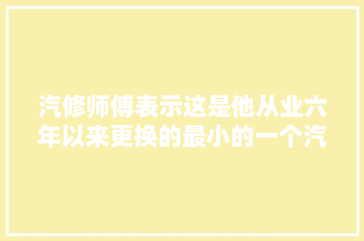 汽修师傅表示这是他从业六年以来更换的最小的一个汽车灯泡