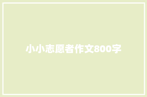 小小志愿者作文800字