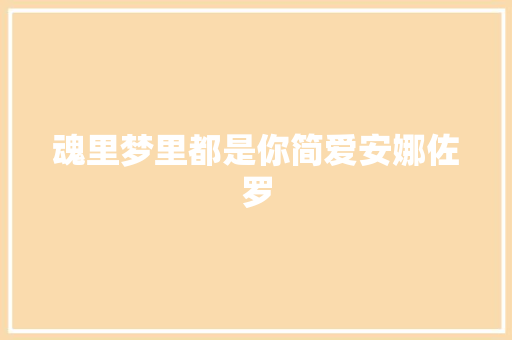 魂里梦里都是你简爱安娜佐罗