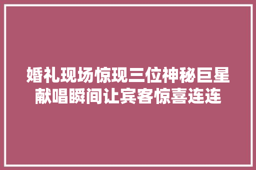 婚礼现场惊现三位神秘巨星献唱瞬间让宾客惊喜连连