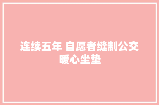 连续五年 自愿者缝制公交暖心坐垫