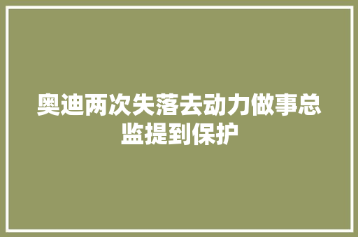 奥迪两次失落去动力做事总监提到保护