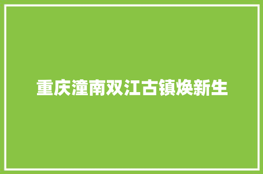 重庆潼南双江古镇焕新生