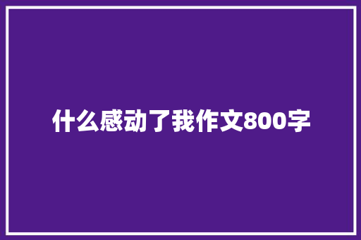 什么感动了我作文800字