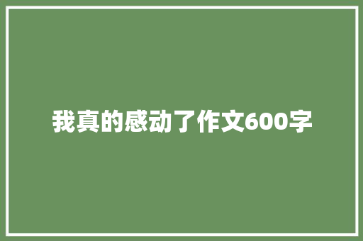 我真的感动了作文600字