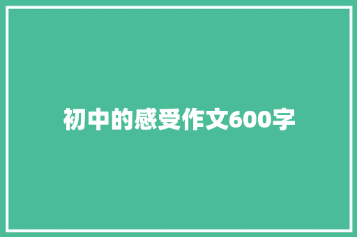 初中的感受作文600字