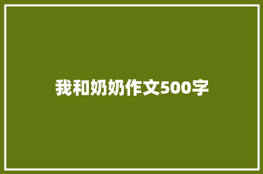 我和奶奶作文500字