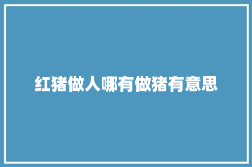 红猪做人哪有做猪有意思