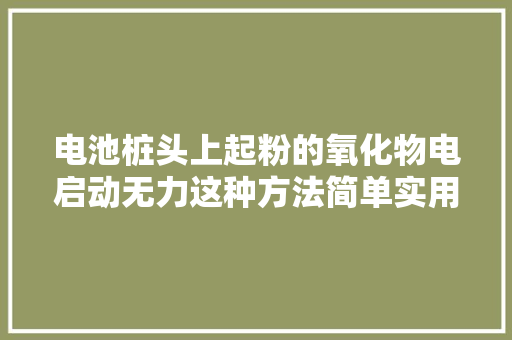 电池桩头上起粉的氧化物电启动无力这种方法简单实用