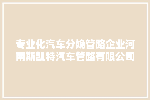 专业化汽车分娩管路企业河南斯凯特汽车管路有限公司