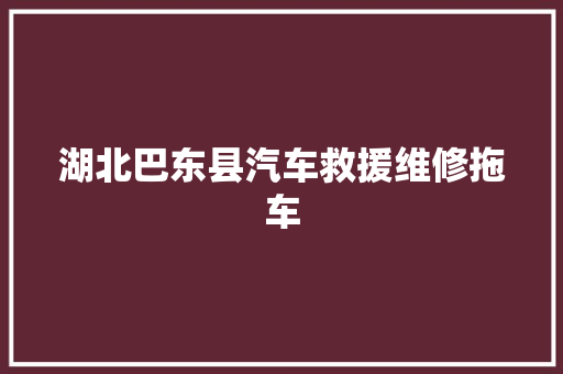 湖北巴东县汽车救援维修拖车