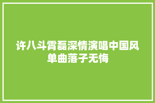 许八斗霄磊深情演唱中国风单曲落子无悔