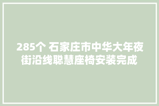 285个 石家庄市中华大年夜街沿线聪慧座椅安装完成
