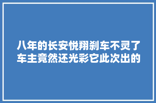八年的长安悦翔刹车不灵了车主竟然还光彩它此次出的问题