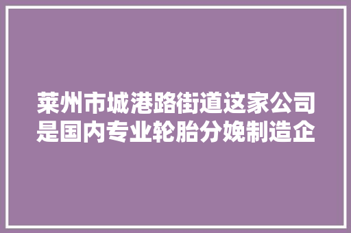 莱州市城港路街道这家公司是国内专业轮胎分娩制造企业真豪