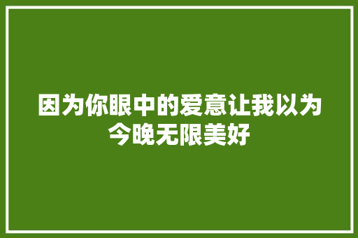 因为你眼中的爱意让我以为今晚无限美好