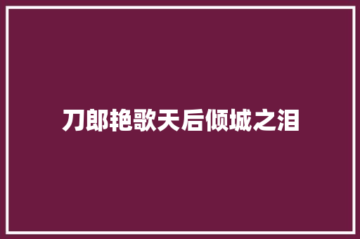 刀郎艳歌天后倾城之泪
