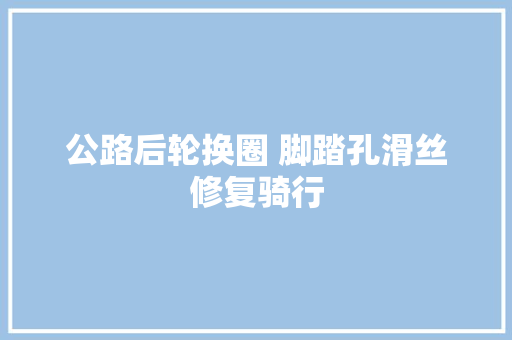 公路后轮换圈 脚踏孔滑丝修复骑行