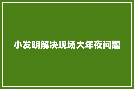 小发明解决现场大年夜问题