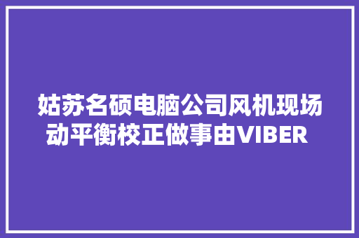 姑苏名硕电脑公司风机现场动平衡校正做事由VIBER X5轻松解决