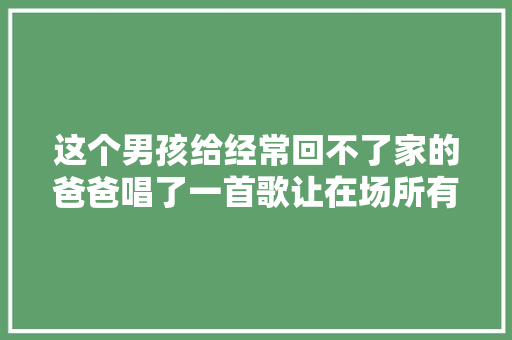 这个男孩给经常回不了家的爸爸唱了一首歌让在场所有人动容