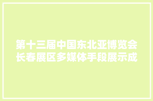 第十三届中国东北亚博览会长春展区多媒体手段展示成长成就 打造东北亚合作新高地