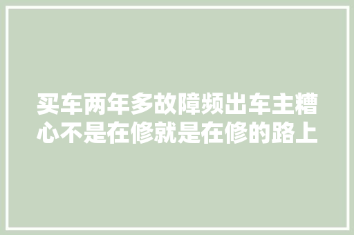 买车两年多故障频出车主糟心不是在修就是在修的路上