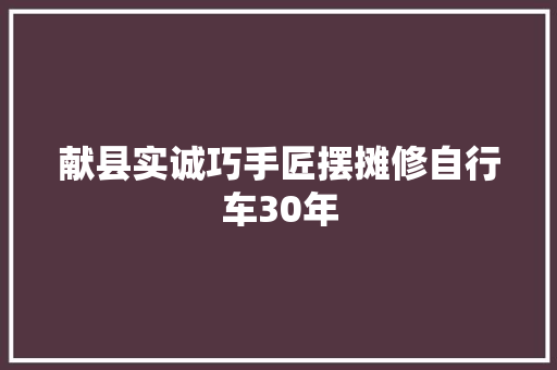 献县实诚巧手匠摆摊修自行车30年