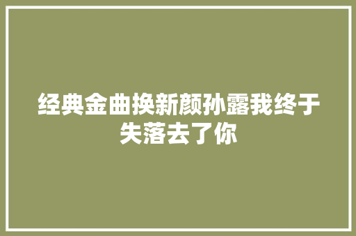 经典金曲换新颜孙露我终于失落去了你