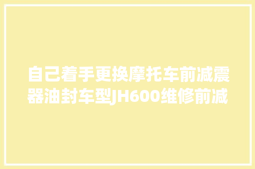 自己着手更换摩托车前减震器油封车型JH600维修前减震