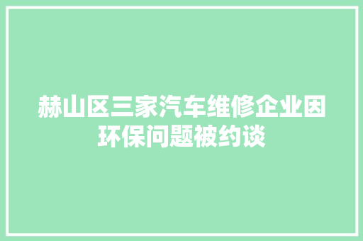 赫山区三家汽车维修企业因环保问题被约谈