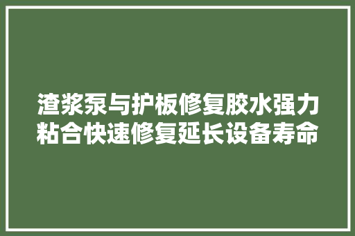 渣浆泵与护板修复胶水强力粘合快速修复延长设备寿命