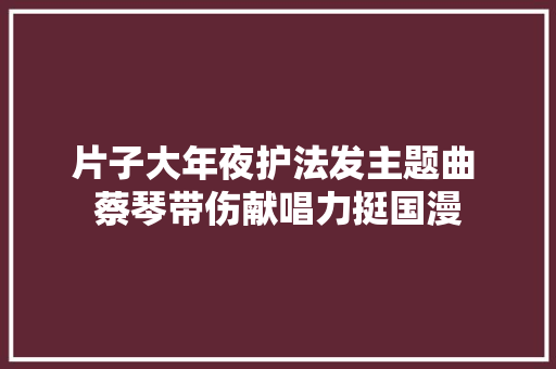 片子大年夜护法发主题曲 蔡琴带伤献唱力挺国漫