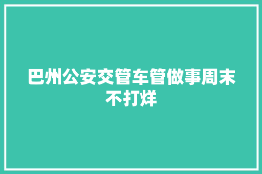 巴州公安交管车管做事周末不打烊